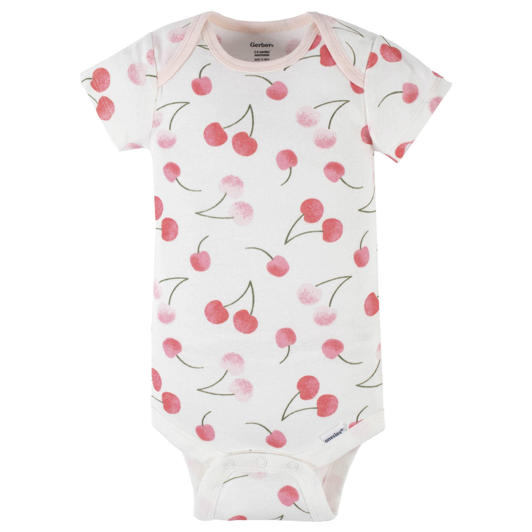 4-Pack Baby Girls Summer Blossom Short Sleeve Onesies® Bodysuits