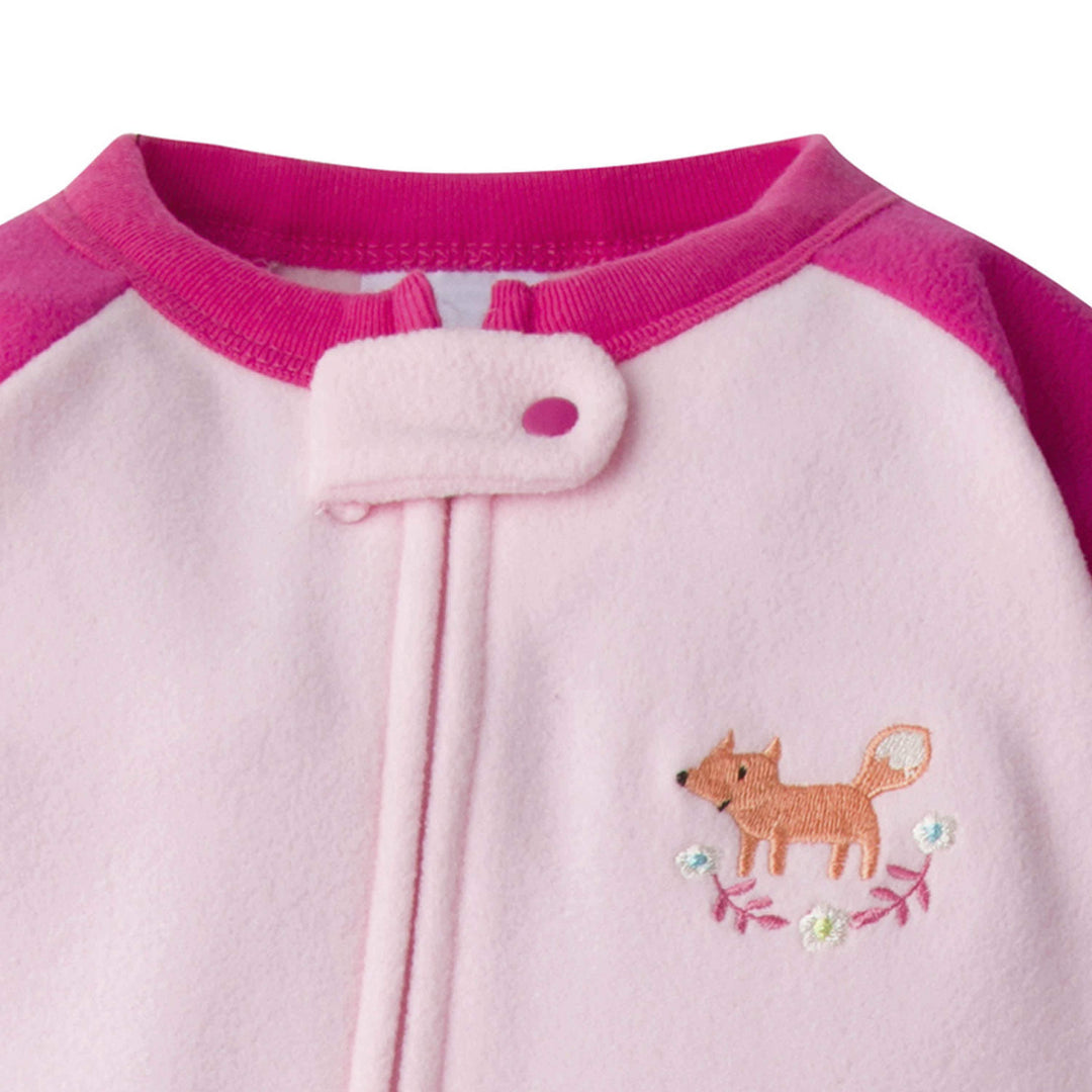 Gerber® 4-Pack Baby Girls Foxes & Clouds Fleece Pajamas-Gerber Childrenswear