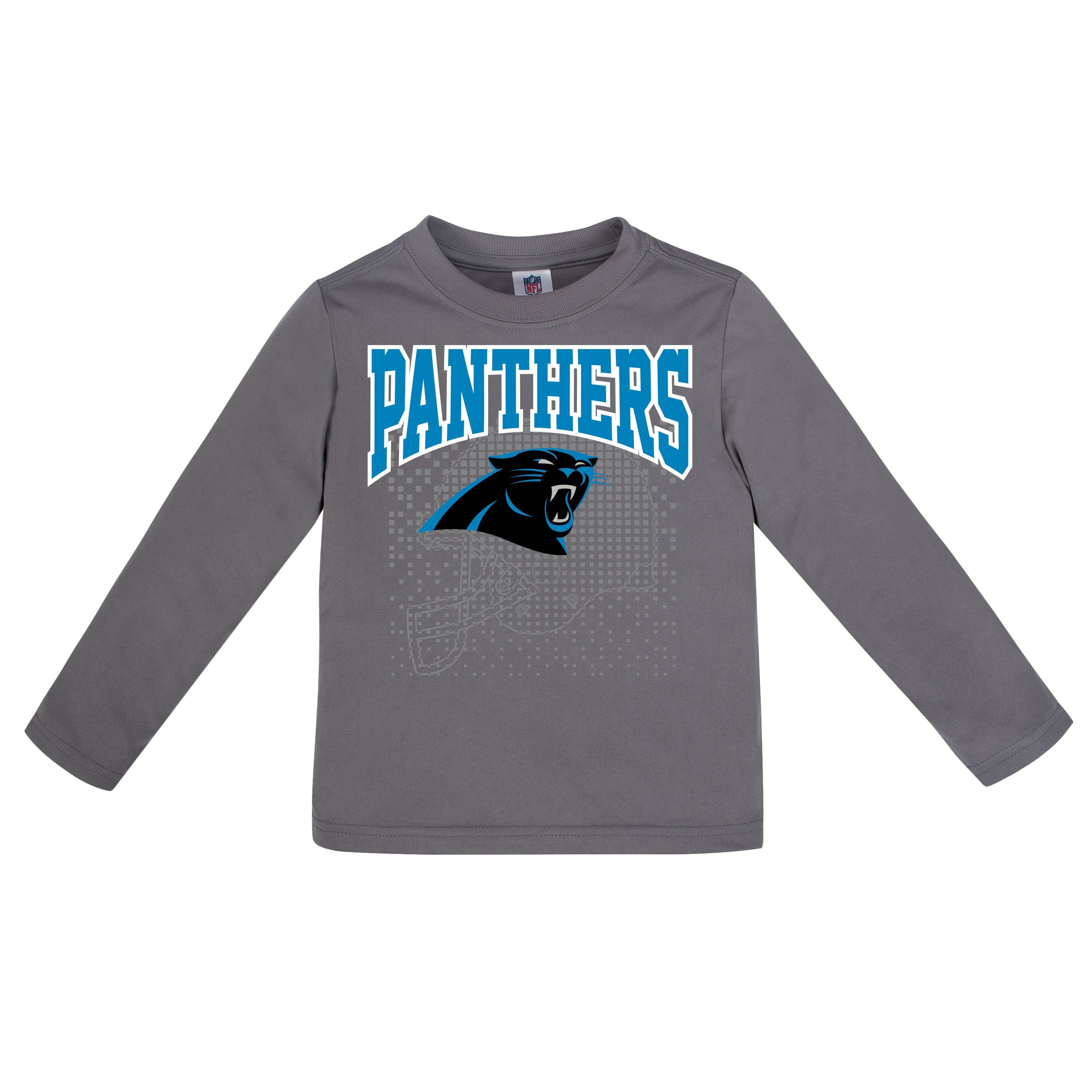 NFL Team Apparel Boys' Carolina Panthers Abbreviated Grey T-Shirt