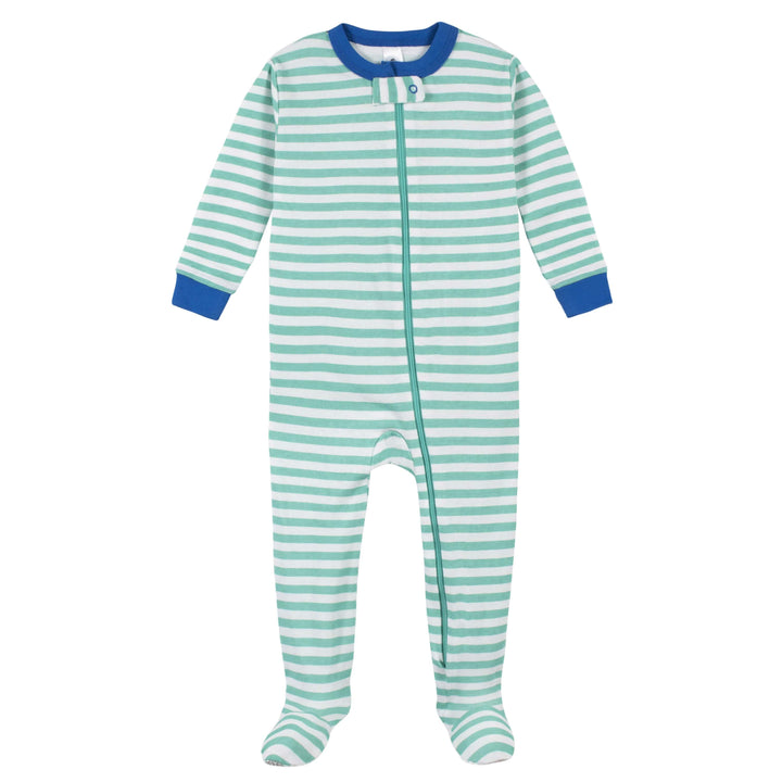 2-Pack Boys Dinosaur Snug Fit Footed Cotton Pajamas-Gerber Childrenswear