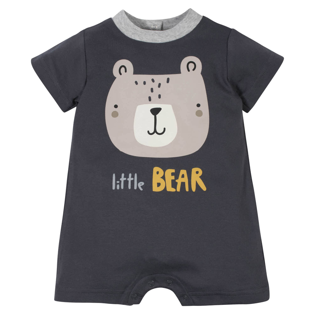 Gerber® Organic 2-Pack Baby Boys Little Bear Rompers-Gerber Childrenswear
