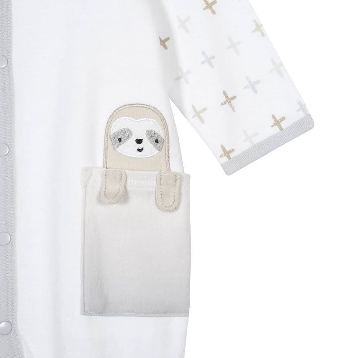 Baby Neutral Grey Ombre Sloth Sleep 'n Play-Gerber Childrenswear