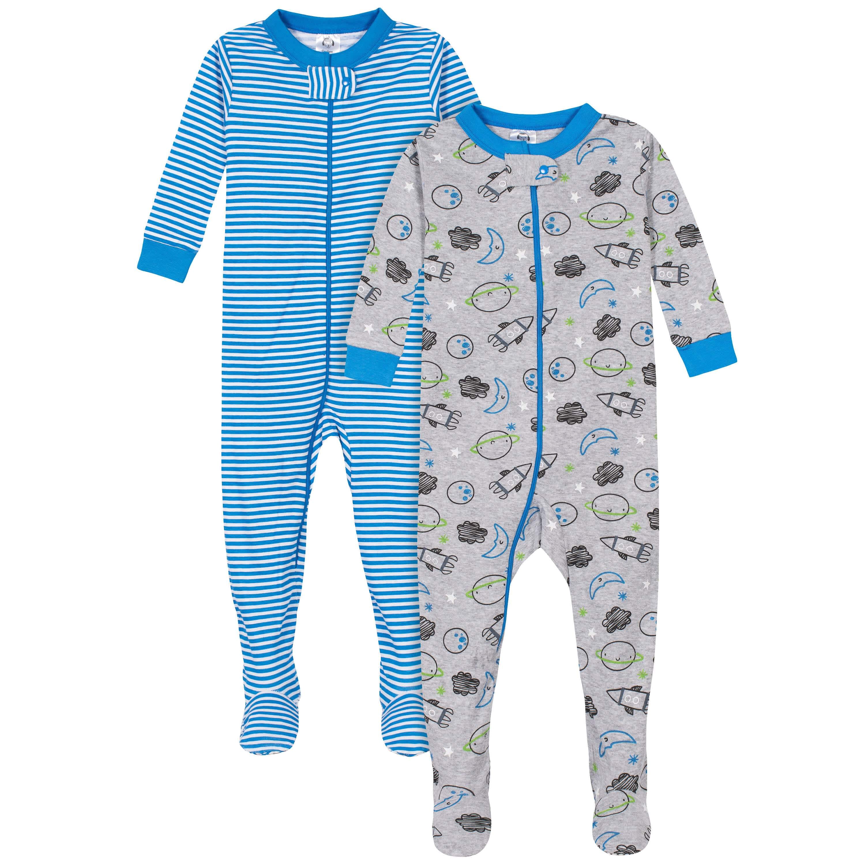 2-Pack Baby & Toddler Boys Space Snug Fit Footed Cotton Pajamas ...