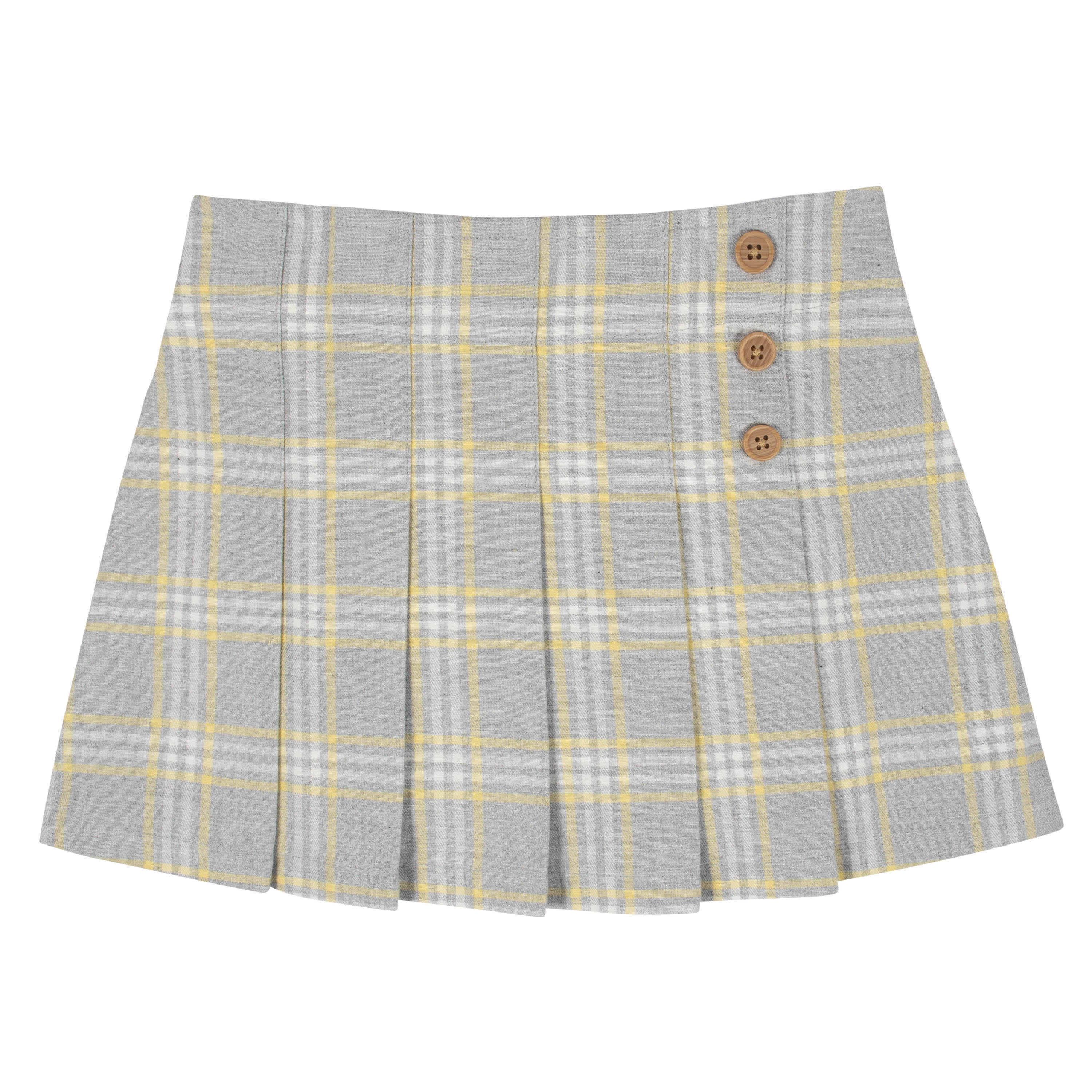 Gerber Kids 2 Piece Infant Toddler Girls Mustard Plaid Tee Skirt Set