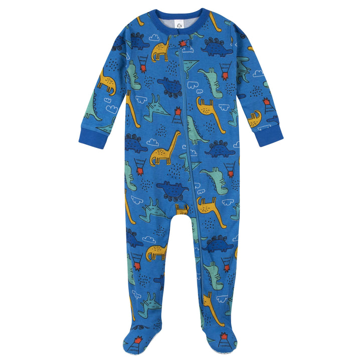 2-Pack Boys Dinosaur Snug Fit Footed Cotton Pajamas-Gerber Childrenswear