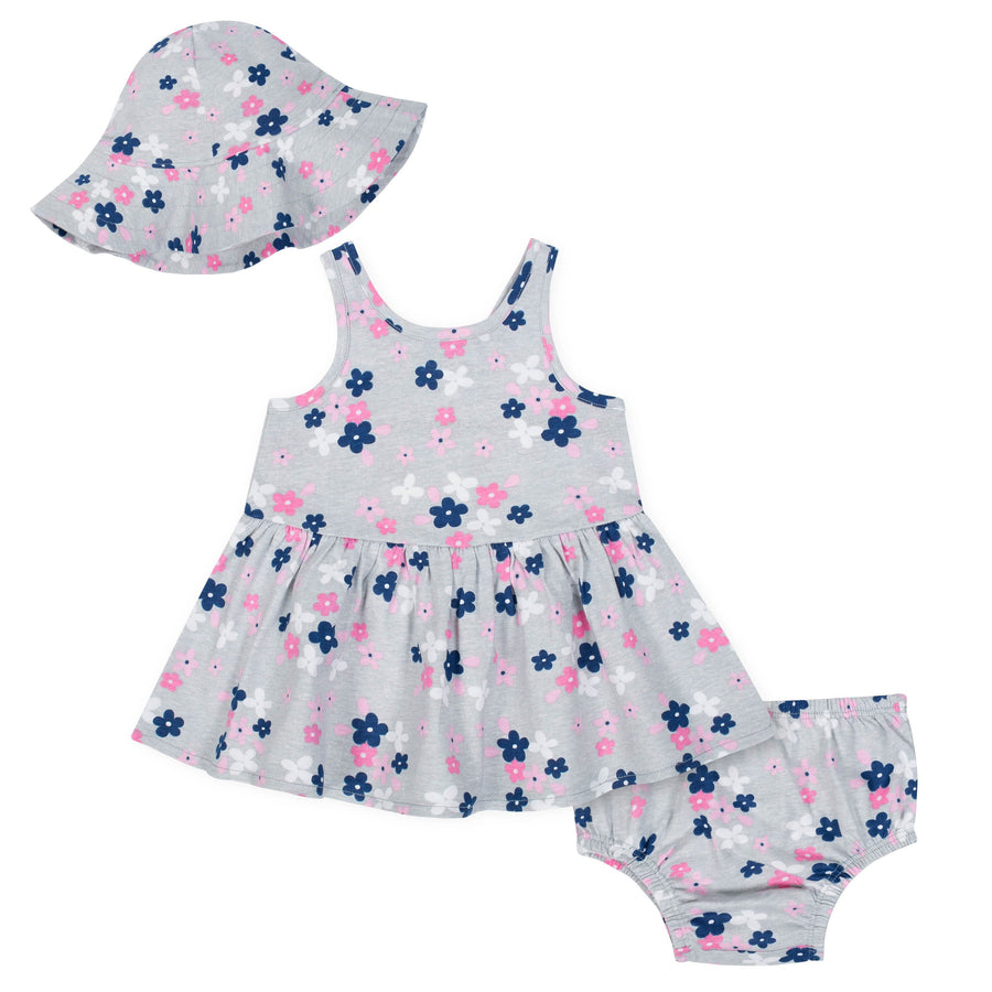 Gerber Girls' Toddler 3-Piece Dress Set, Pretty Flowers-Gerber Childrenswear