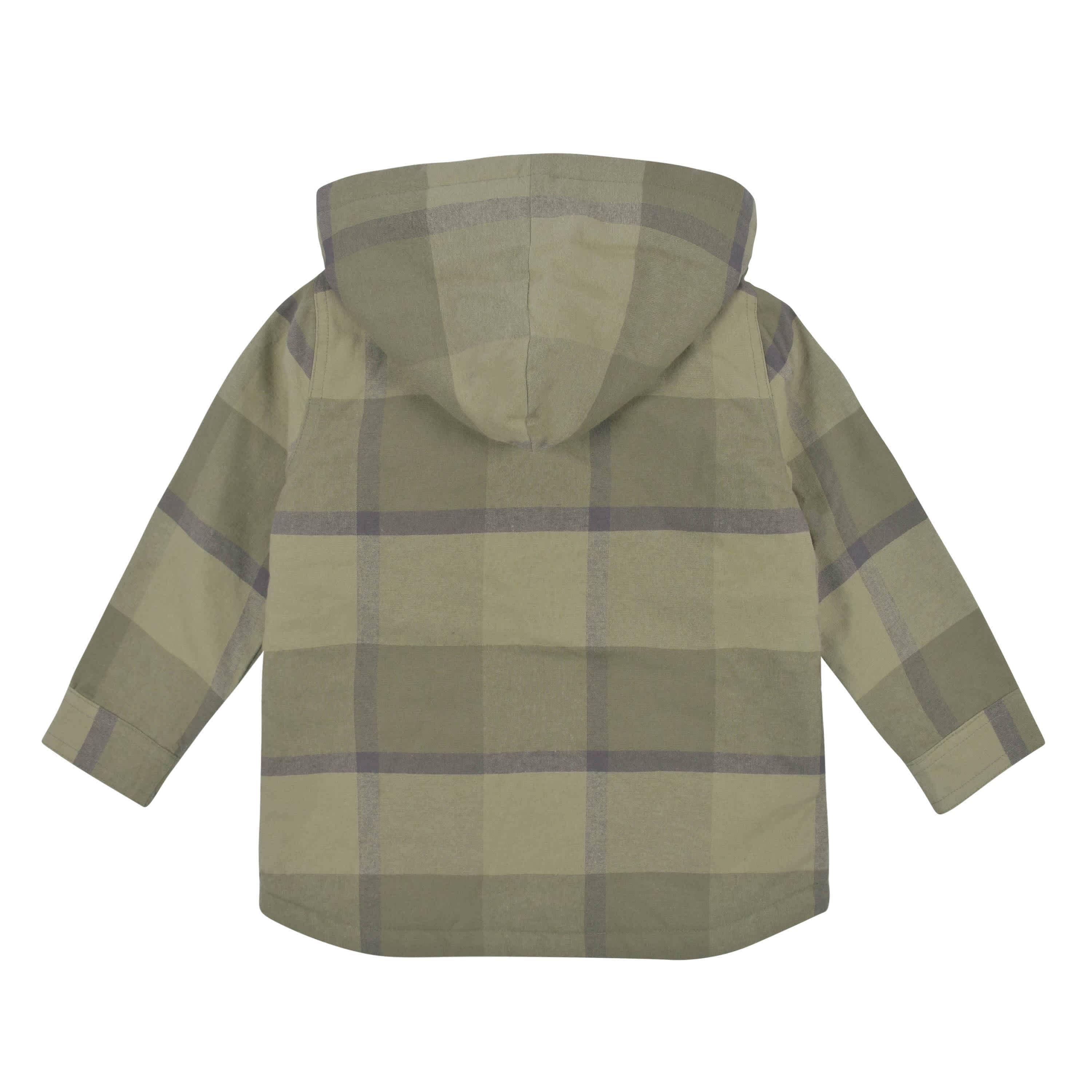 2-Piece Infant & Toddler Boys Sage Green Plaid Flannel Jacket