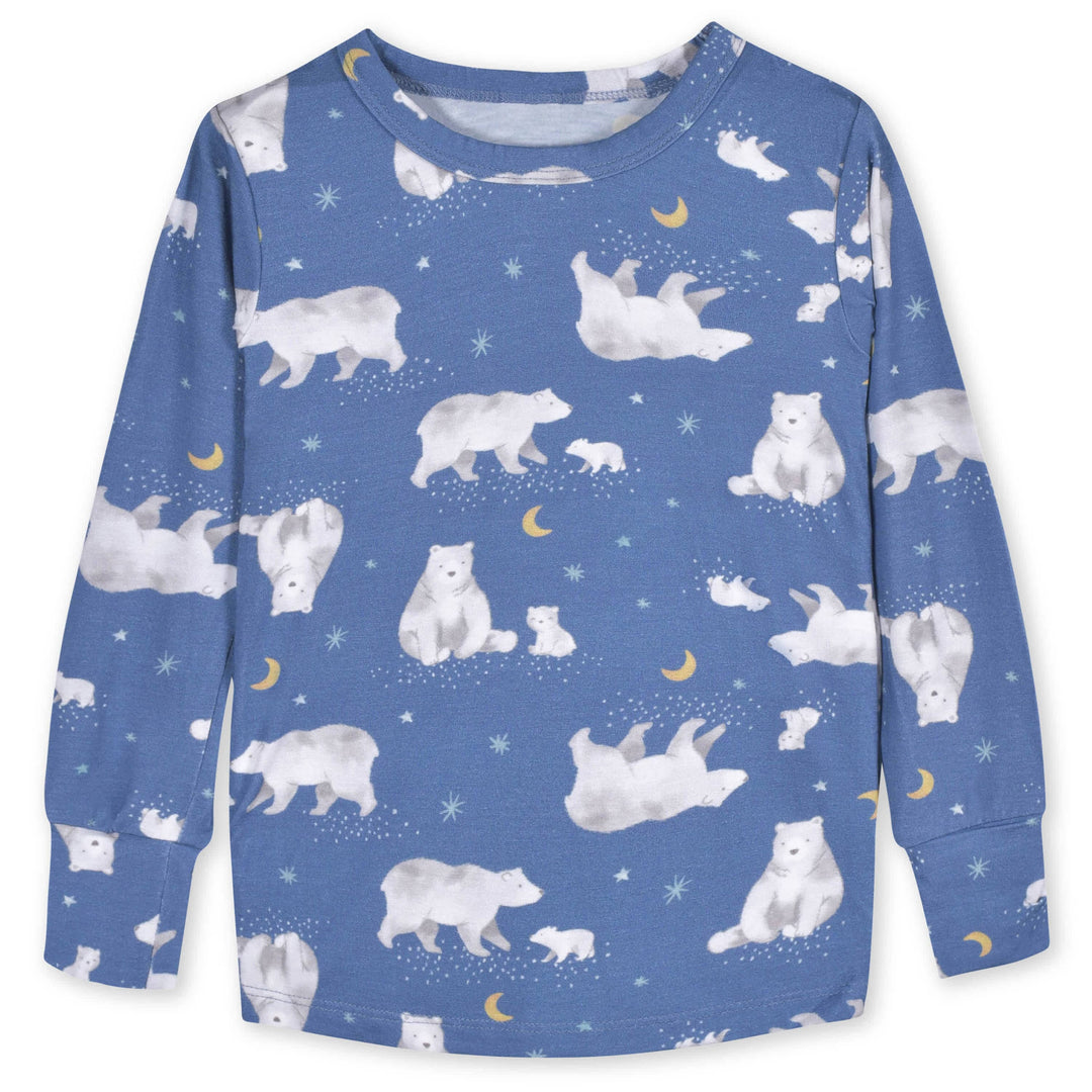 Loungeable polar bear print pajama set in blue