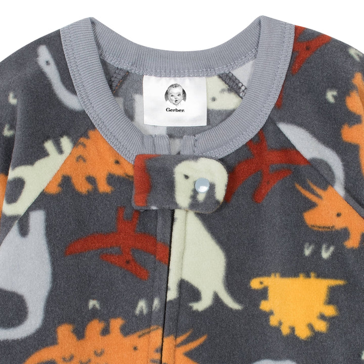 Gerber® 2-Pack Baby Boys Bears & Dinos Fleece Pajamas-Gerber Childrenswear