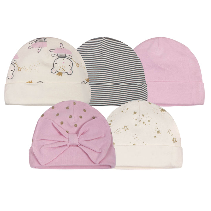 5-Pack Baby Girls Princess Caps-Gerber Childrenswear