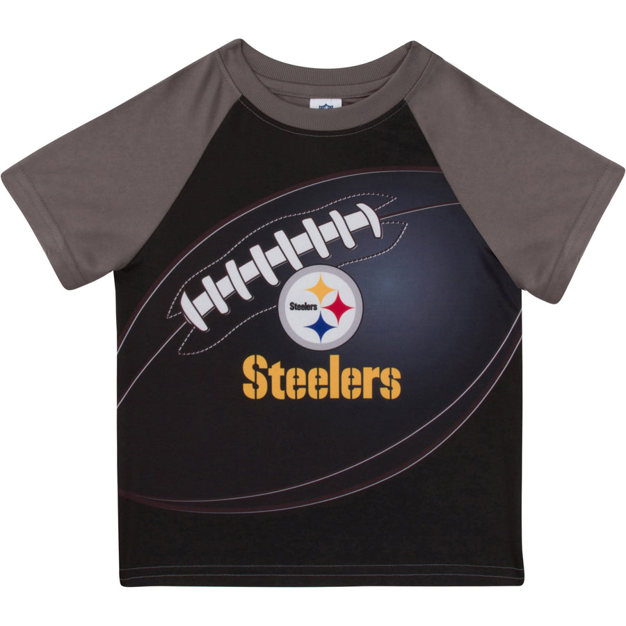 Pittsburgh Steelers Boys Short Sleeve Tee Shirt-Gerber Childrenswear