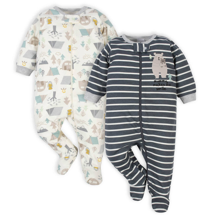 Gerber® Organic 2-Pack Baby Boys Stripe Sleep 'n Plays-Gerber Childrenswear