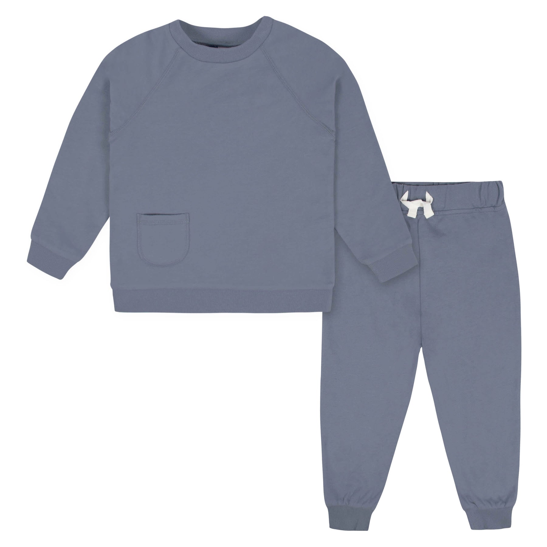 2-Piece Infant & Toddler Boys Dusty Blue French Terry Pullover & Jogge ...