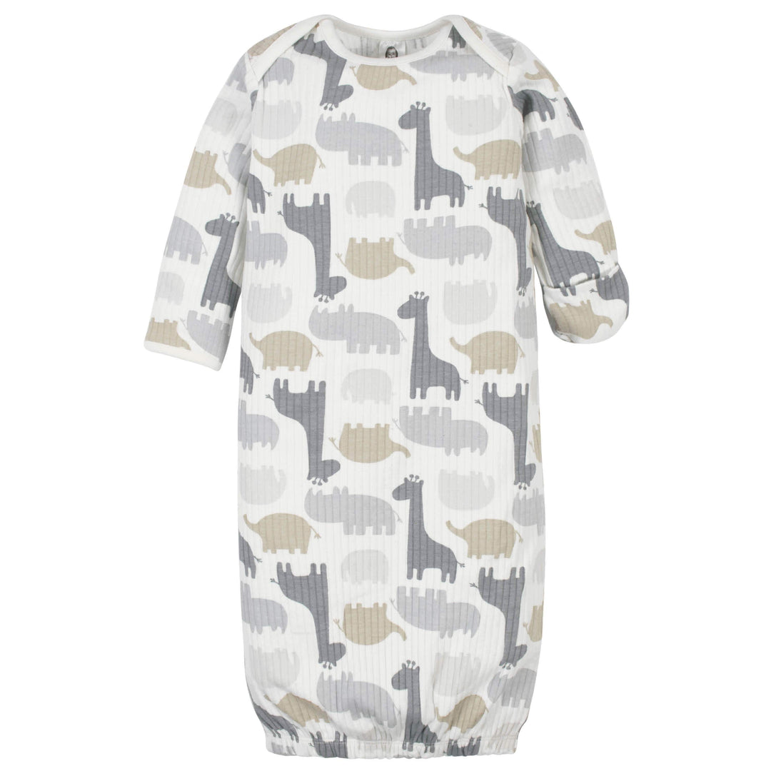 4-Piece Organic Baby Boys Jungle Gowns & Caps-Gerber Childrenswear