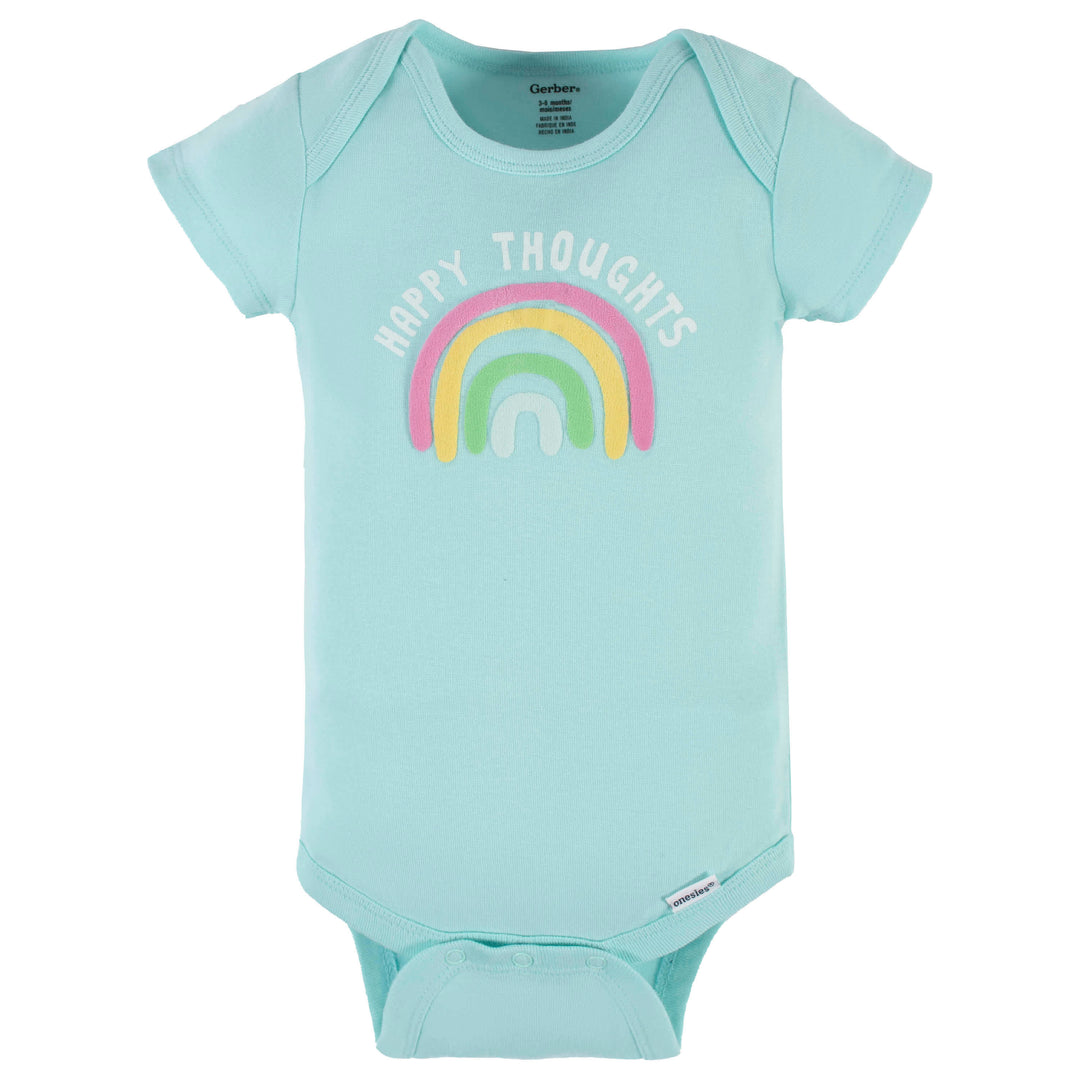 4-Pack Baby Girls Dots Of Rainbows Short Sleeve Onesies® Bodysuits – Gerber  Childrenswear