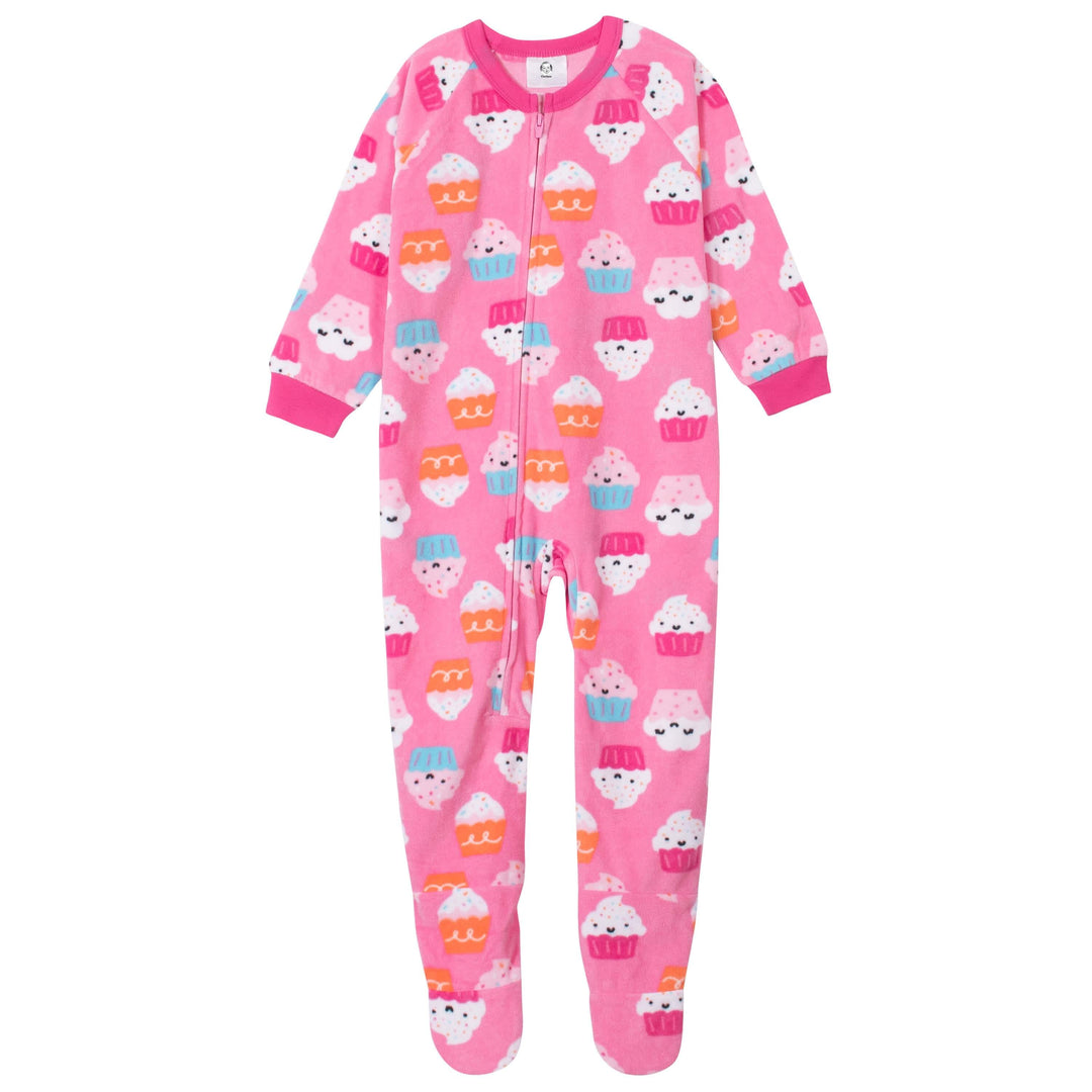 Gerber® 4-Pack Toddler Girls Cupcakes & Unicorns Fleece Pajamas-Gerber Childrenswear