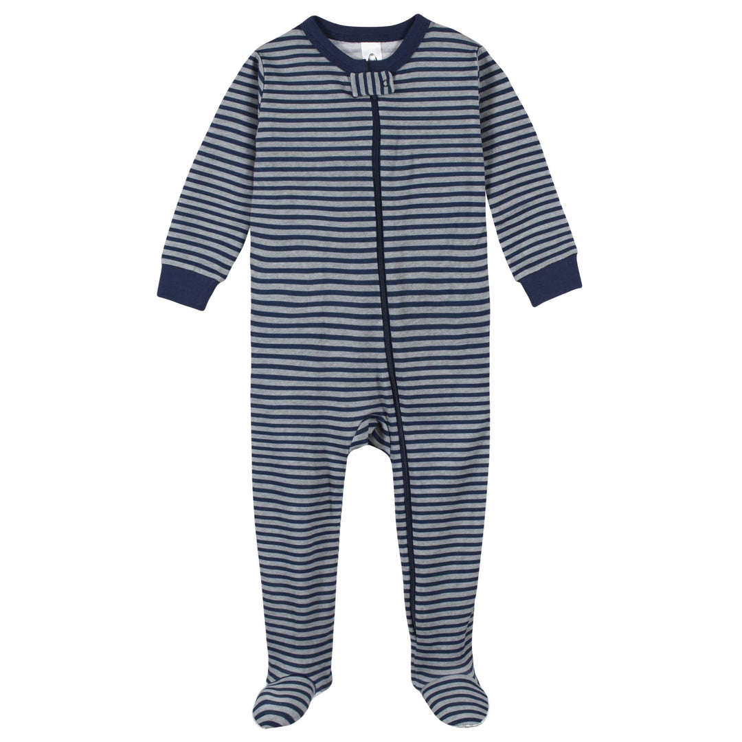 4-Pack Boys Safari Animals & Crab Snug Fit Footed Cotton Pajamas-Gerber Childrenswear