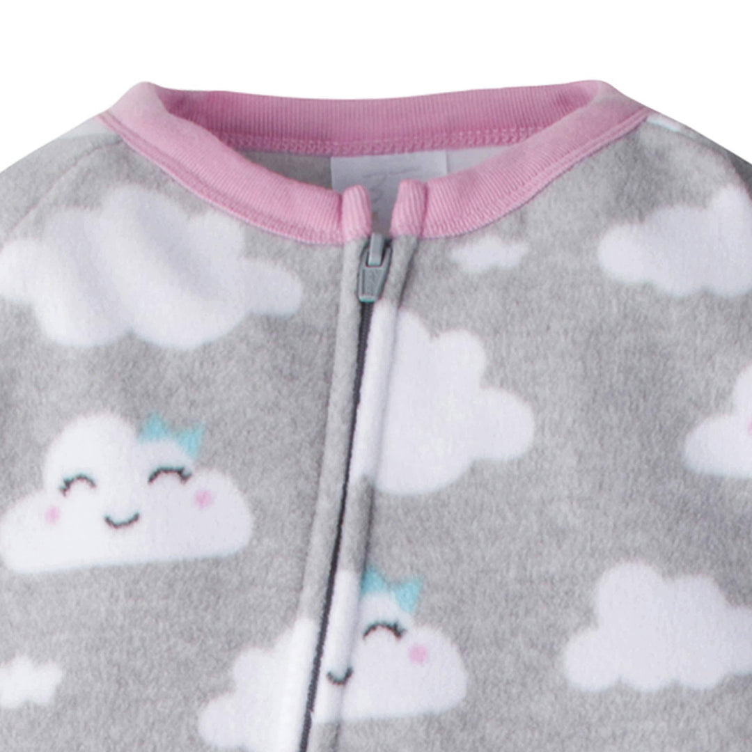 Gerber® 4-Pack Toddler Girls Foxes & Clouds Fleece Pajamas-Gerber Childrenswear