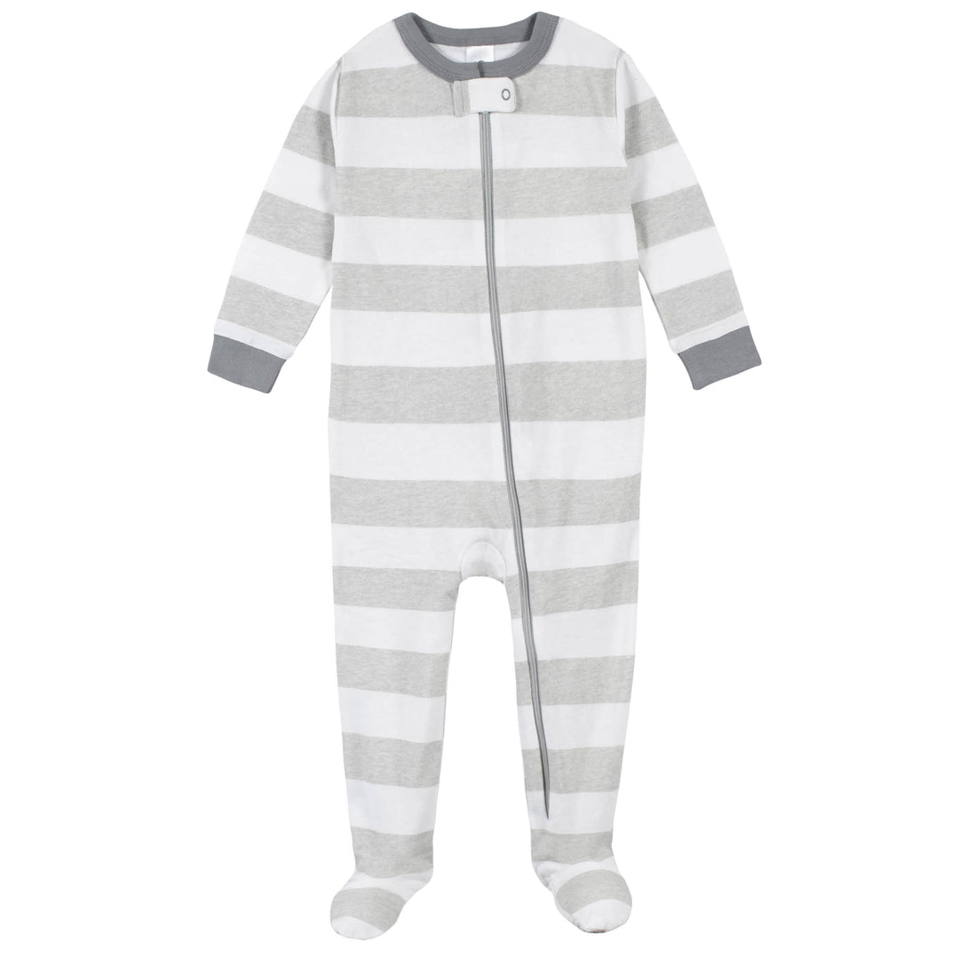 4-Pack Boys Safari Animals & Crab Snug Fit Footed Cotton Pajamas-Gerber Childrenswear