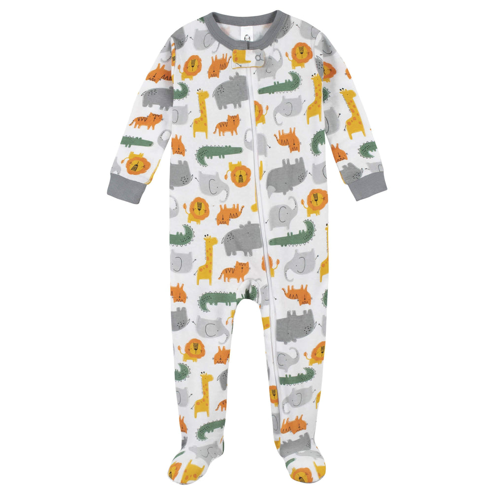 2-Pack Boys Wild Snug Fit Footed Cotton Pajamas-Gerber Childrenswear