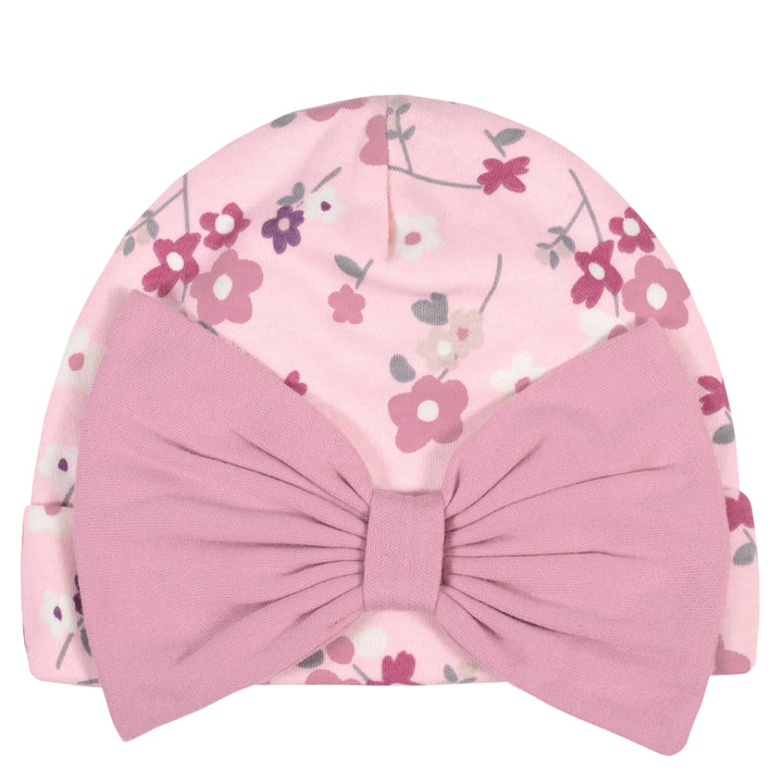 4-Piece Organic Baby Girls Fox Gowns & Caps-Gerber Childrenswear