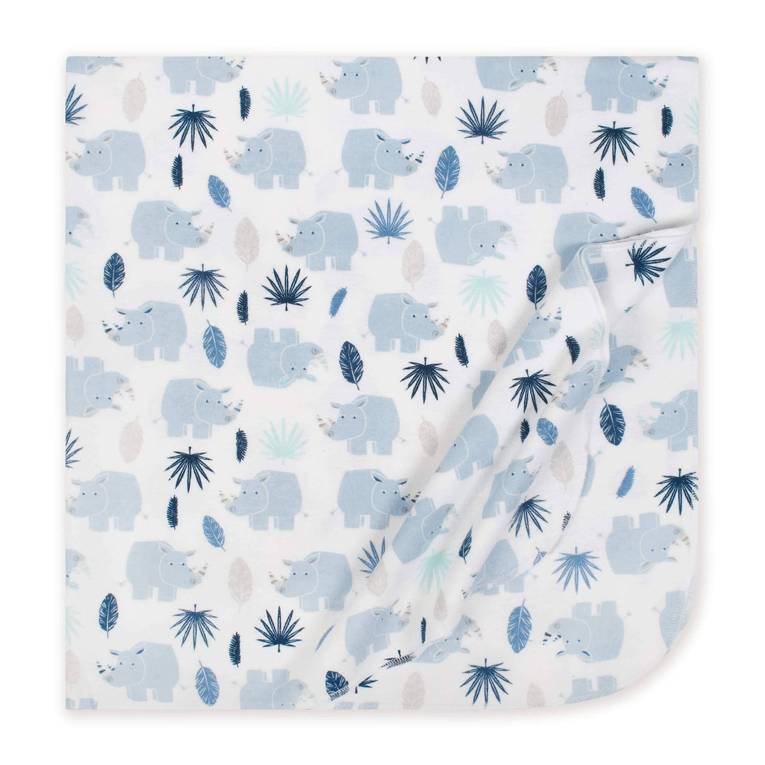 4-Pack Blue Rhino Baby Boys Receiving Blankets-Gerber Childrenswear