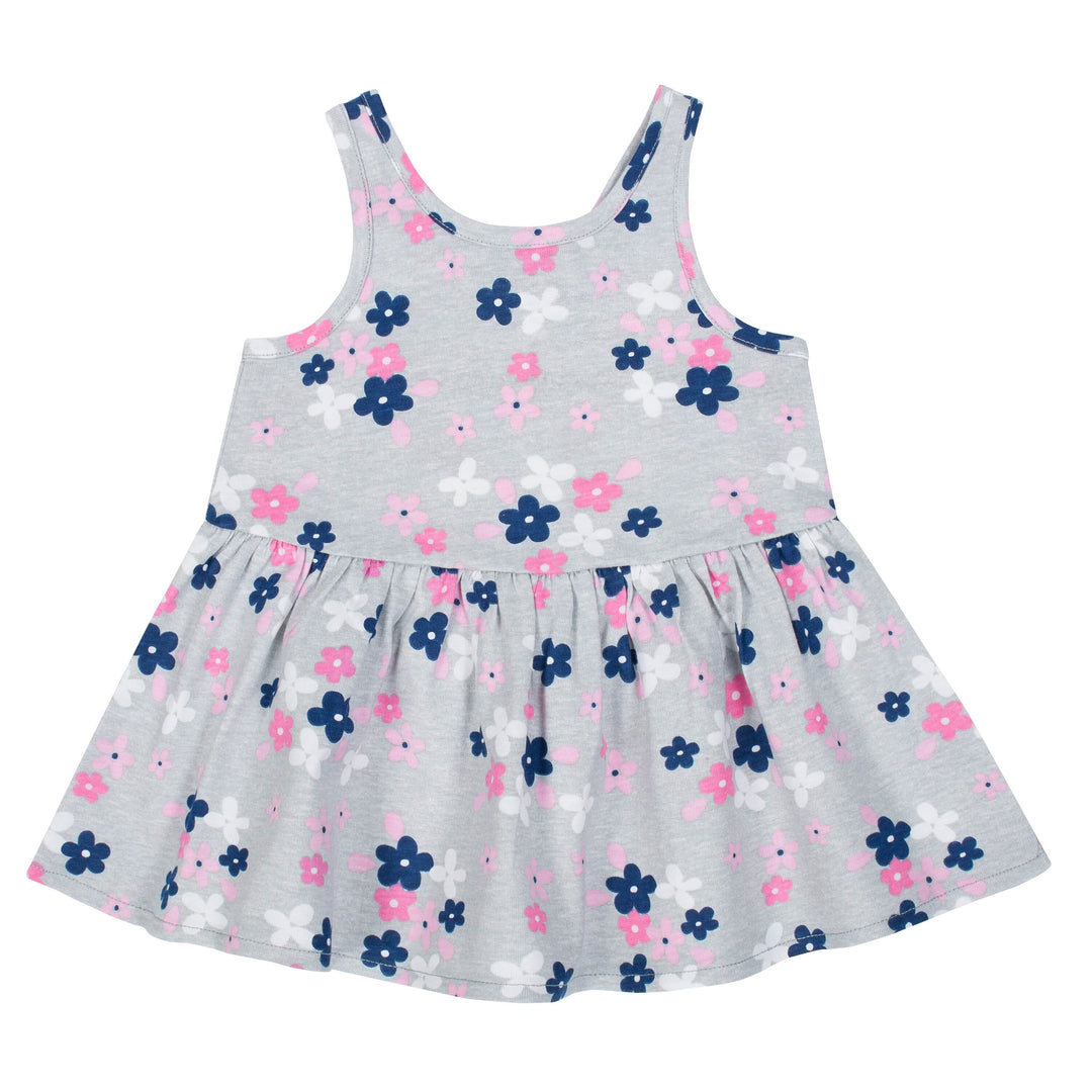 Gerber Girls' Toddler 3-Piece Dress Set, Pretty Flowers-Gerber Childrenswear