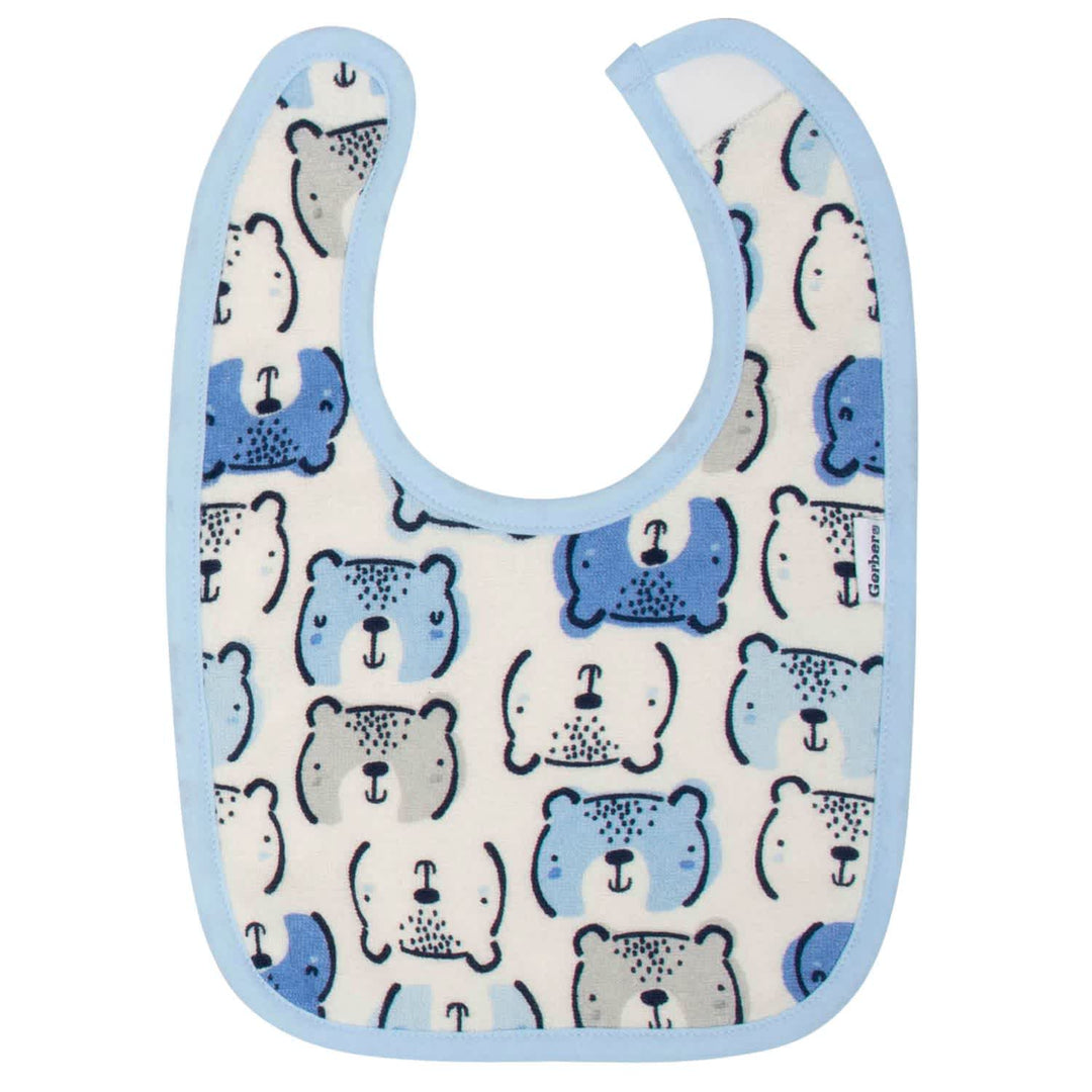 Gerber® Organic 3-Pack Baby Boys Teddy Dribbler Bibs-Gerber Childrenswear