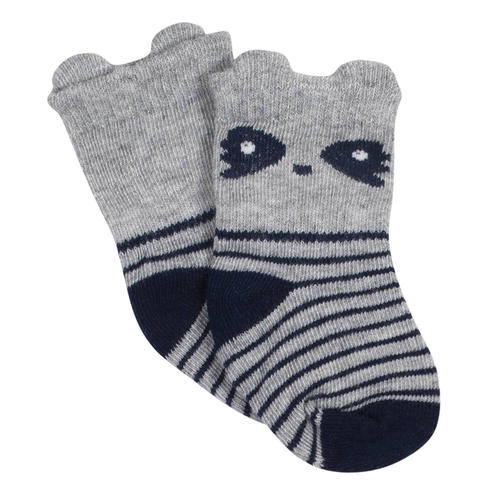 6-Pack Baby Boys Raccoon Jersey Crew Wiggle-Proof™ Socks-Gerber Childrenswear