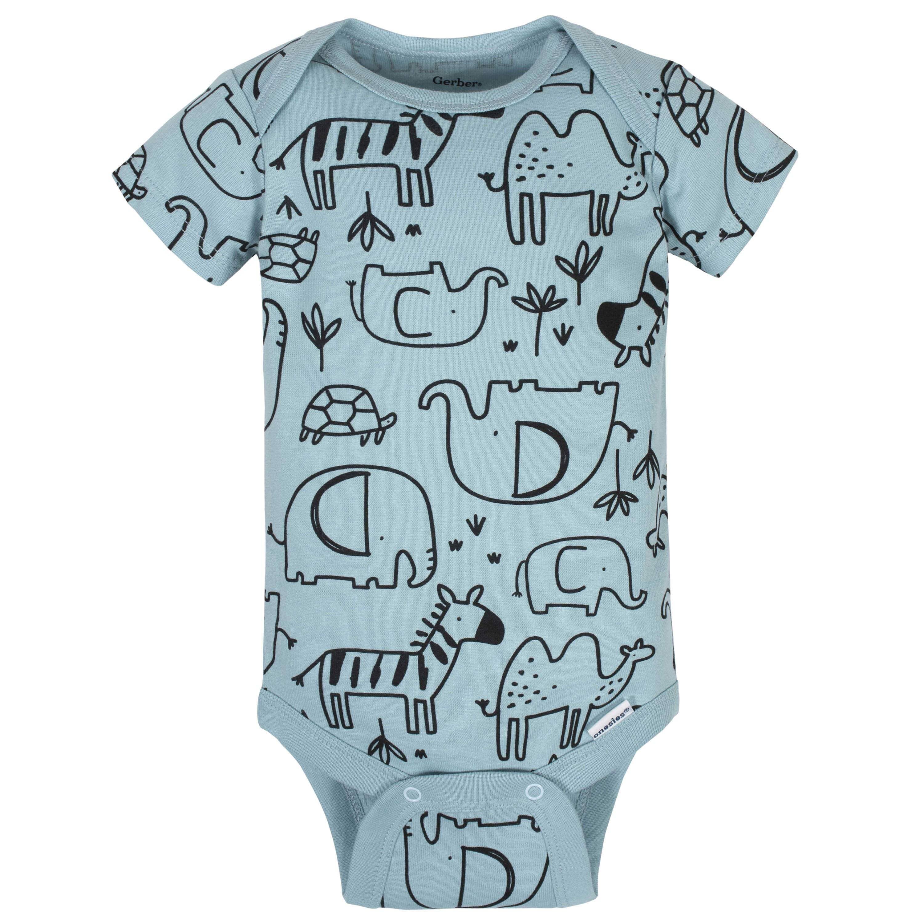 Retailer Bundle of 12 Print Baby Boy Bodysuits in 6-12m