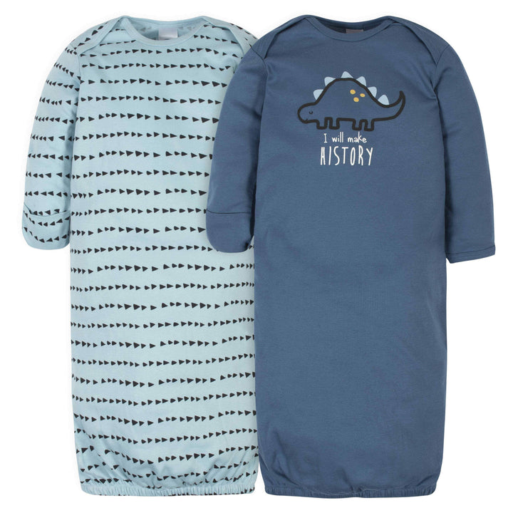 Gerber® 2-Pack Baby Boys Dinosaur Gowns-Gerber Childrenswear