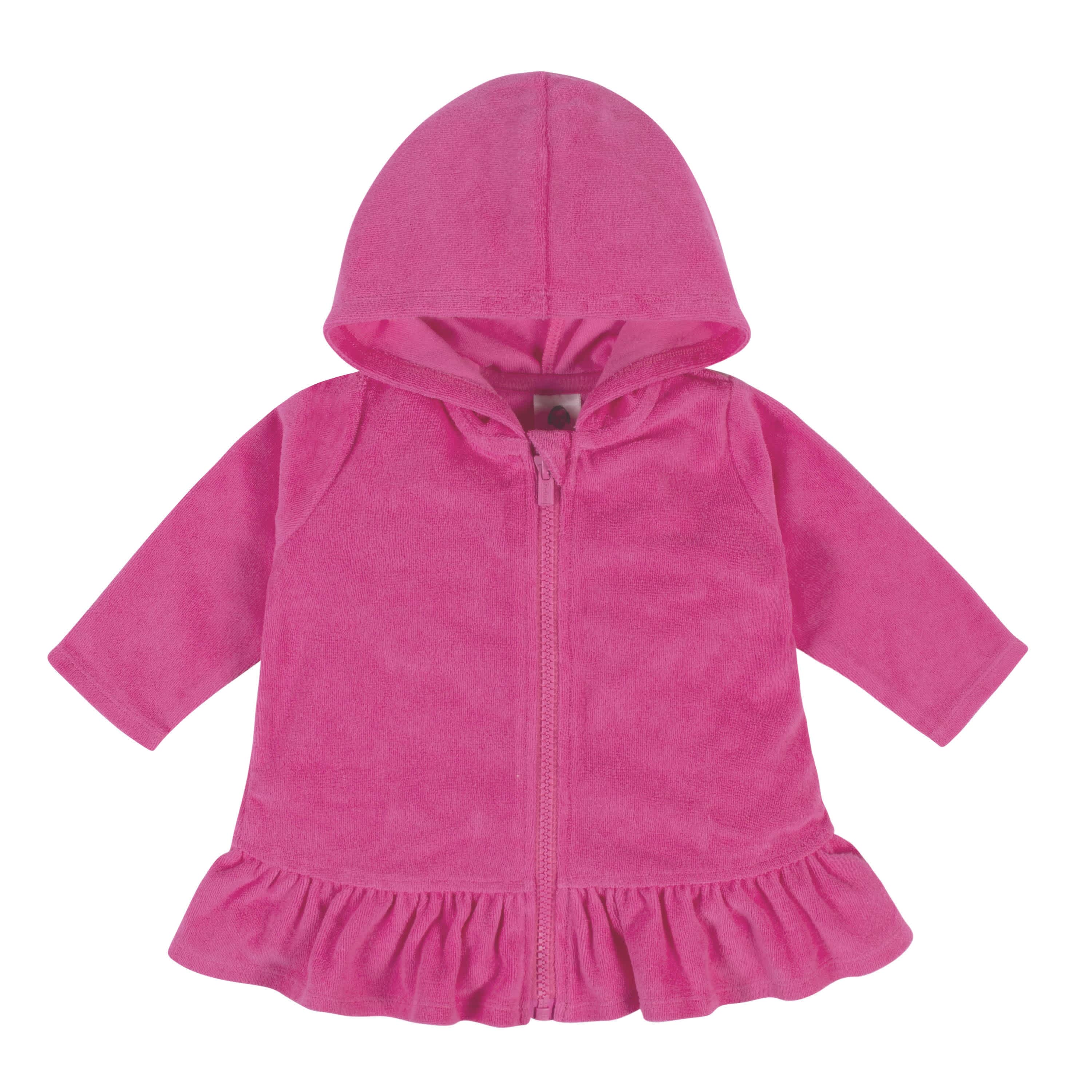 Baby & Toddler Girls Pink Zipper Hoodie Terry Coverup – Gerber