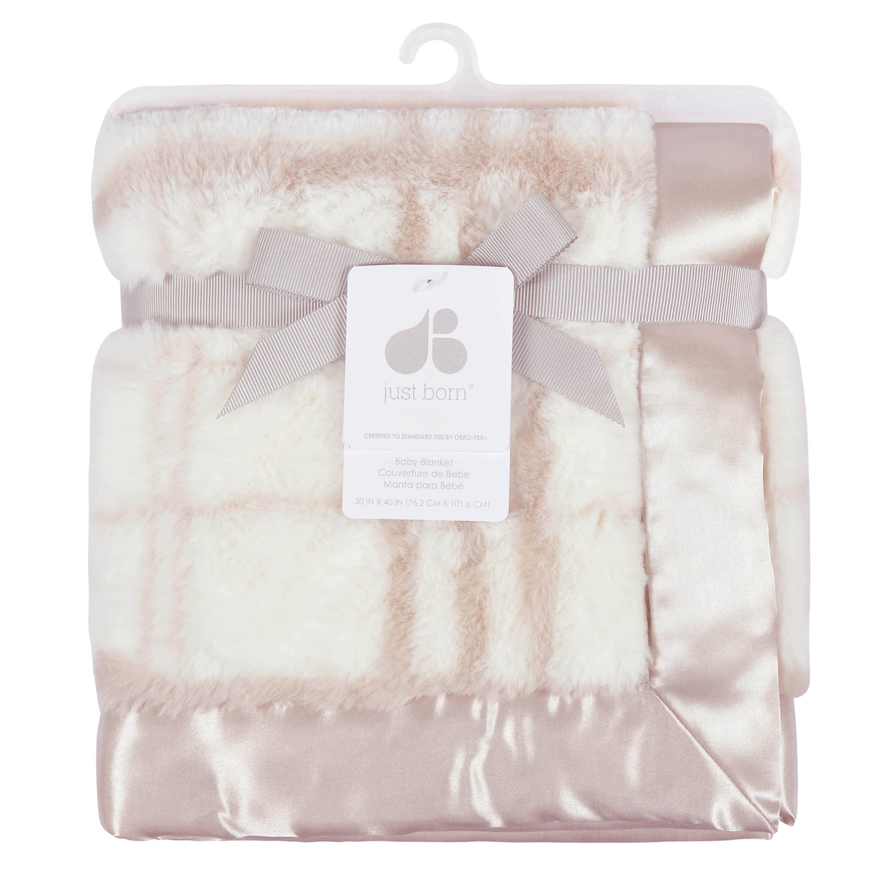 Tan Plaid Plush Blanket