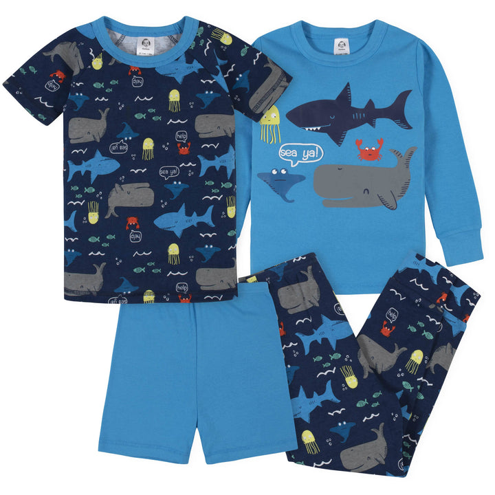 4-Piece Boys Sea Snug Fit Cotton Pajamas-Gerber Childrenswear