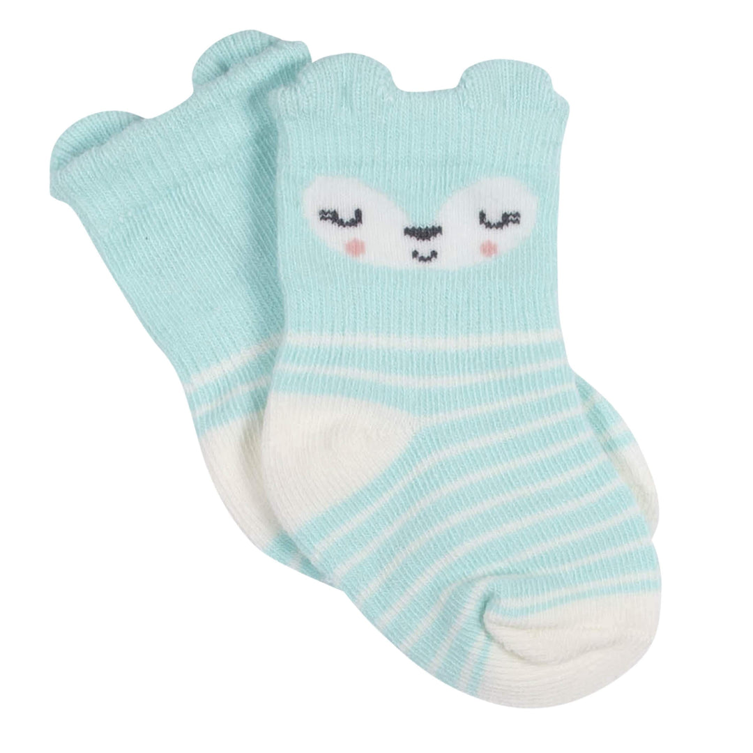 6-Pack Baby Girls Fox Jersey Crew Wiggle-Proof™ Socks-Gerber Childrenswear