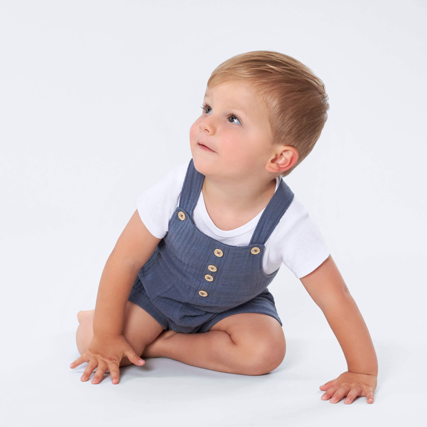 Infant & Toddler Neutral Slate Blue Gauze Shortall – Gerber Childrenswear
