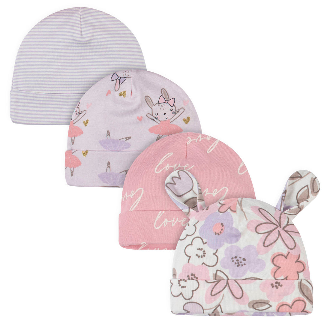 4-Pack Baby Girls Bunny Ballerina Caps – Gerber Childrenswear
