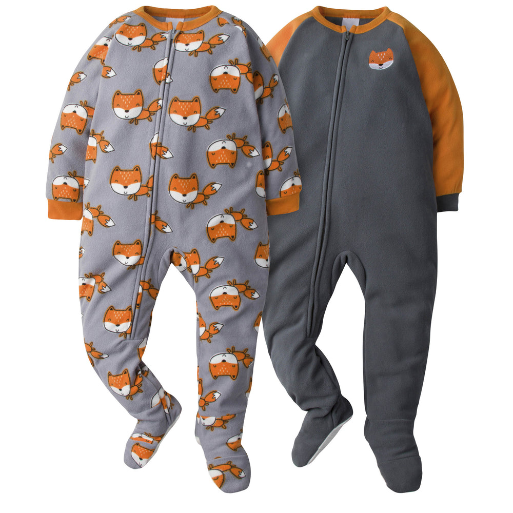 4-Pack Toddler Boys Blanket Sleepers - Dino & Fox