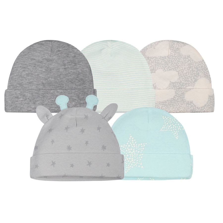 5-Pack Baby Giraffe Caps-Gerber Childrenswear