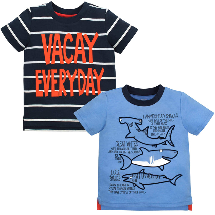 Gerber® Graduates 2-Pack Toddler Boys Sharks Tops-Gerber Childrenswear