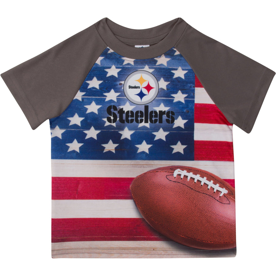 Pittsburgh Steelers Boys Short Sleeve Tee Shirt-Gerber Childrenswear