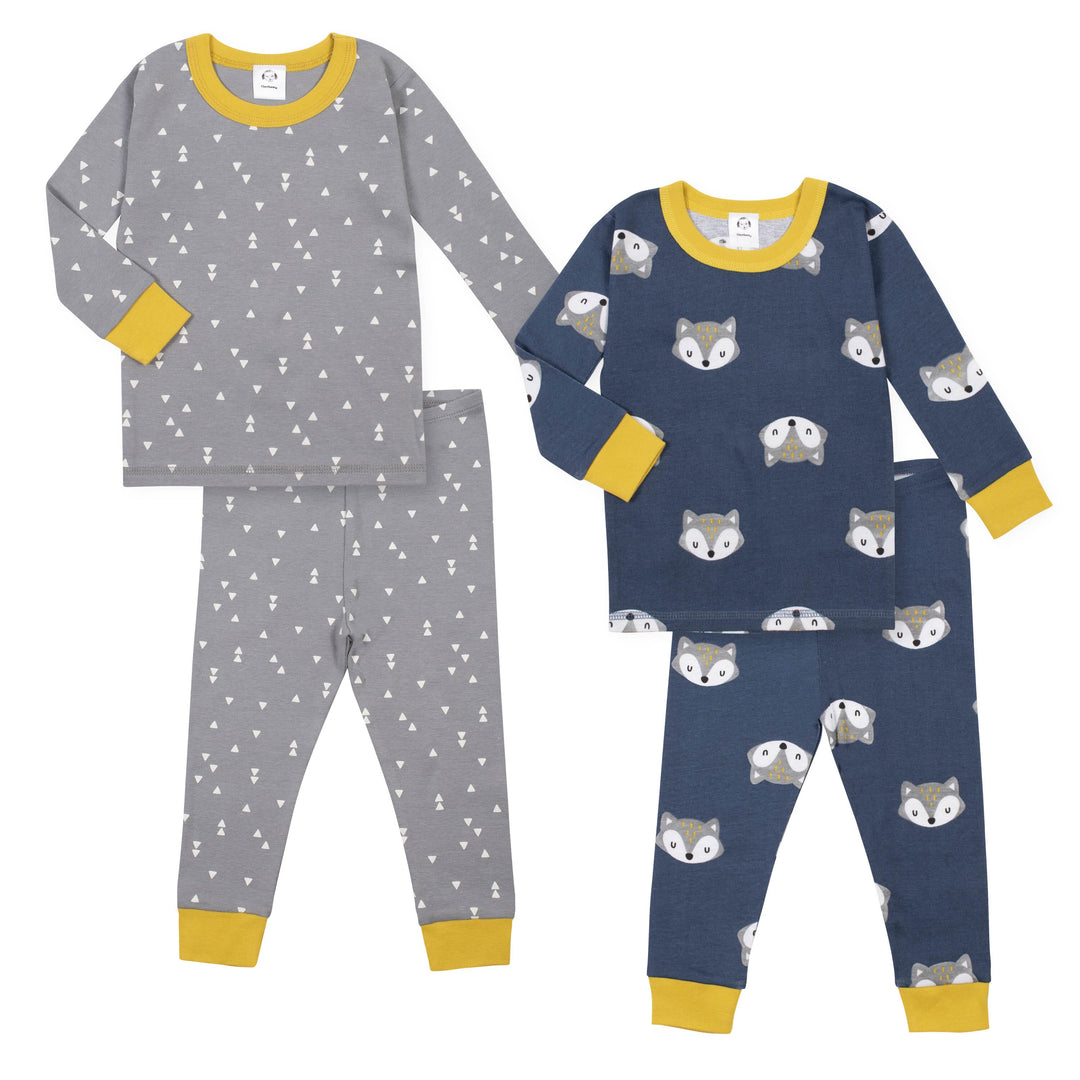 Toddler Boys' 4-Piece Organic Fox Snug Fit Pajamas