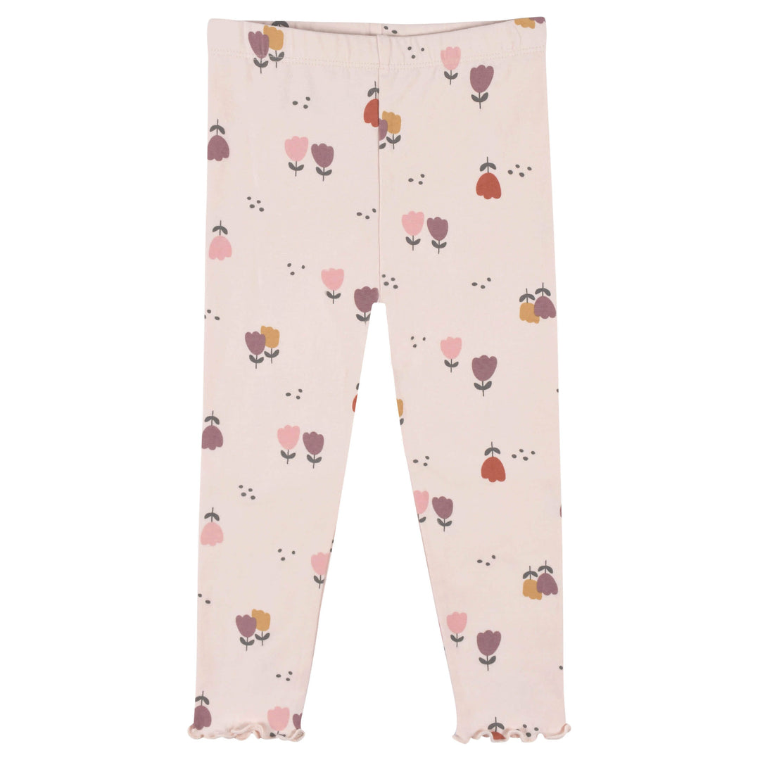 Toddler Girls Mix And Match Floral Print Knit Leggings 3-Pack