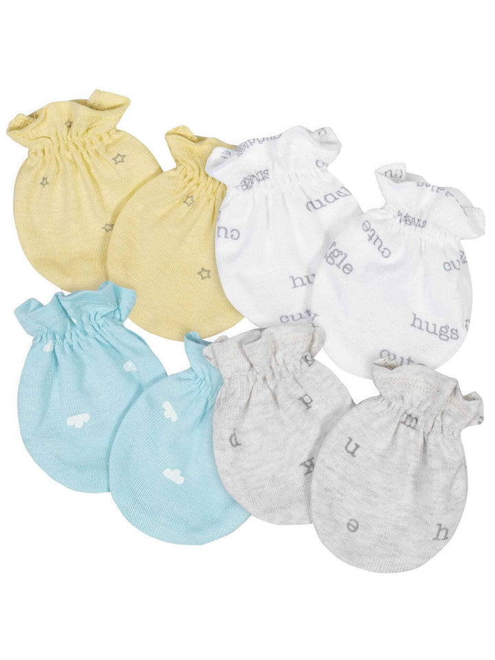 Gerber® 4-Pack Baby Unisex "Hugs" No Scratch Mittens Set-Gerber Childrenswear