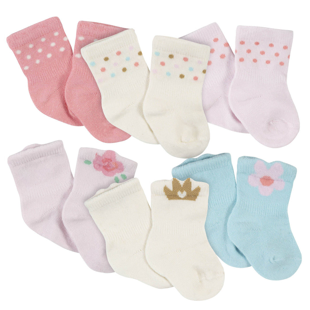 21-Piece Baby Girls Princess Terry Bib, Burpcloth, Mittens, Cap and Bootie Sock Set-Gerber Childrenswear