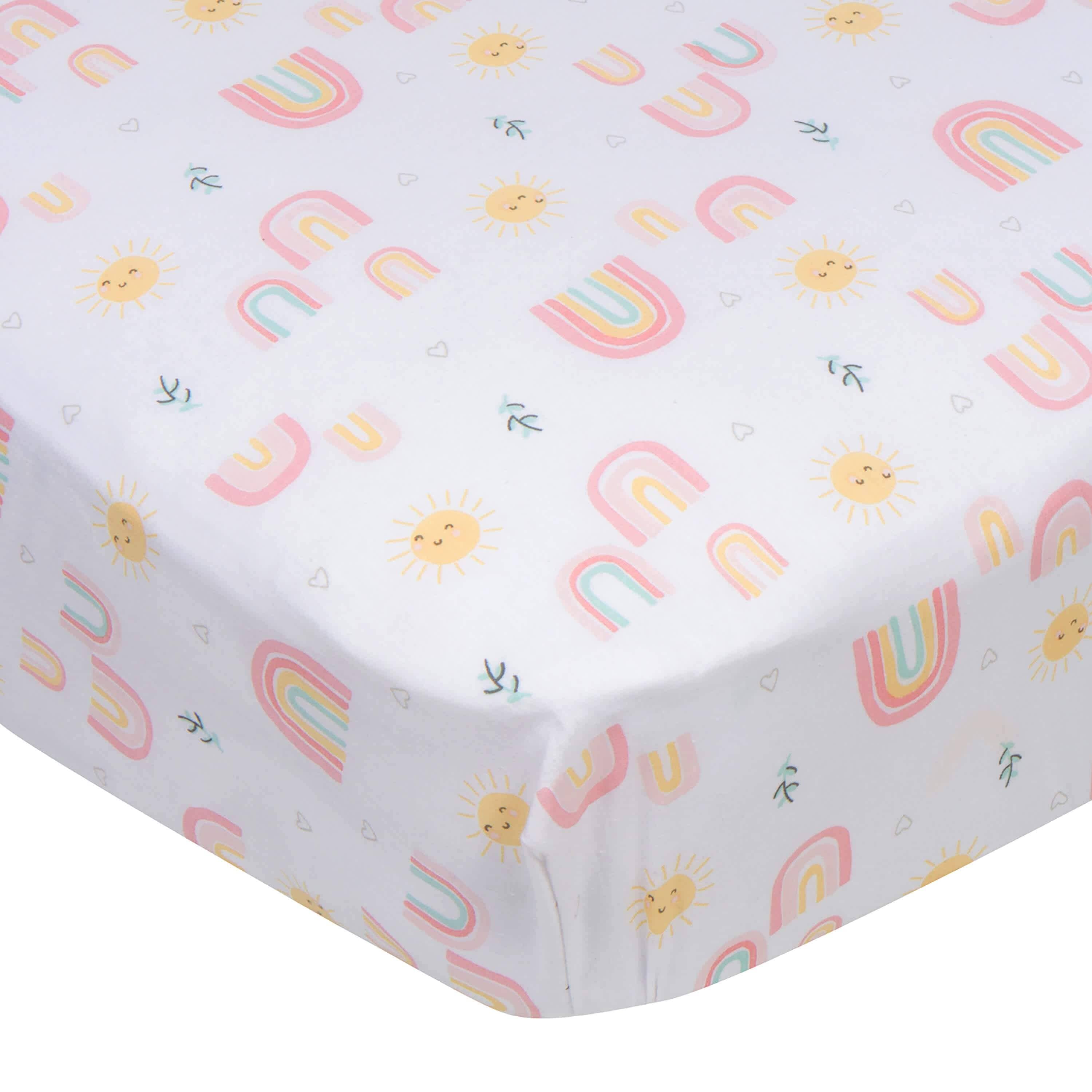 Girls Rainbows Fitted Crib Sheet Gerber Childrenswear