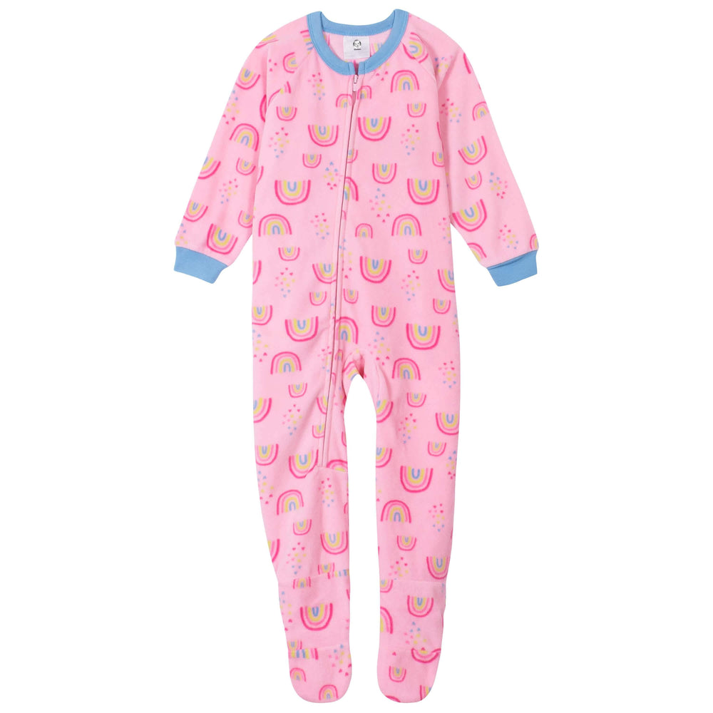 Gerber® 4-Pack Toddler Girls Rainbows & Love Fleece Pajamas-Gerber Childrenswear