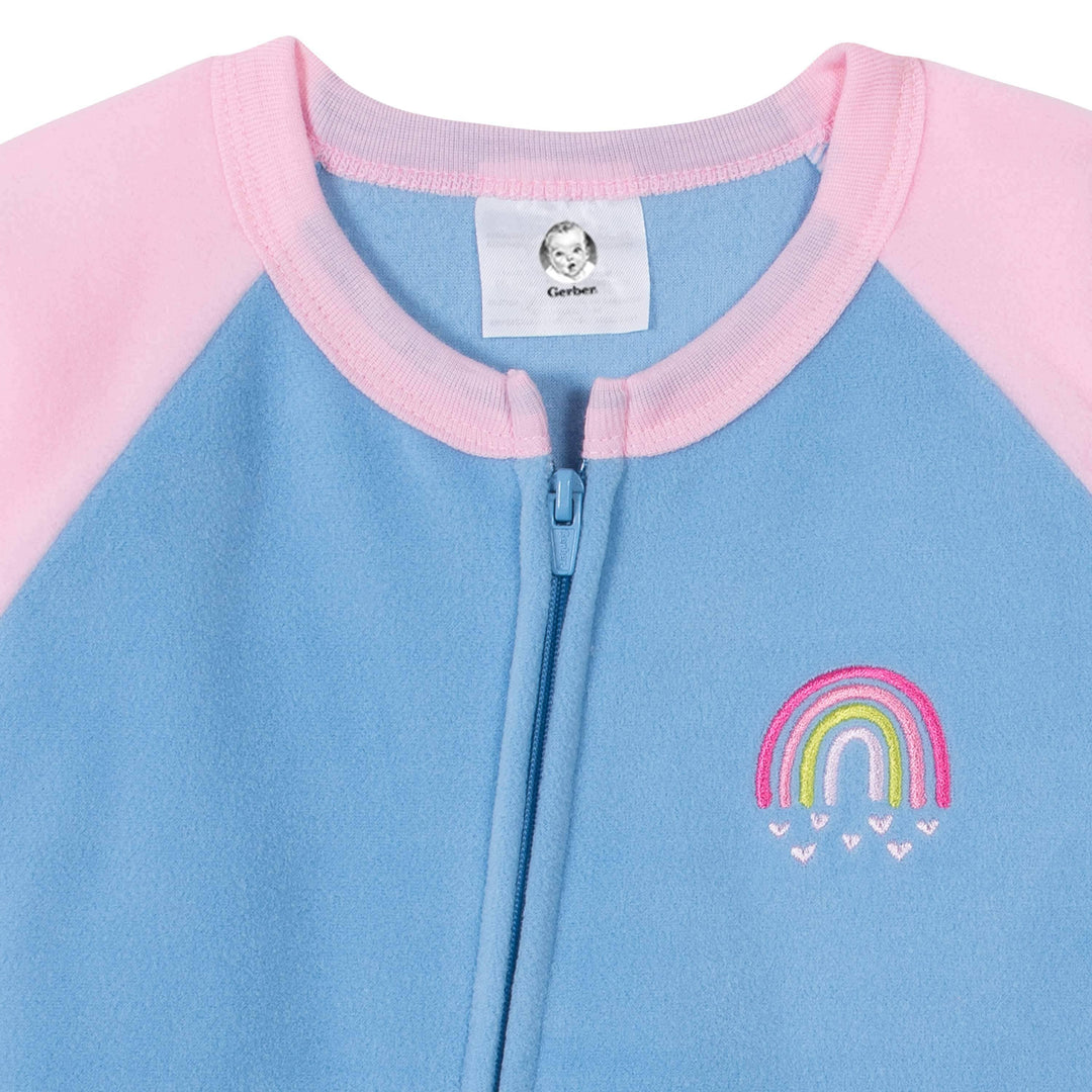 Gerber® 4-Pack Toddler Girls Rainbows & Love Fleece Pajamas-Gerber Childrenswear